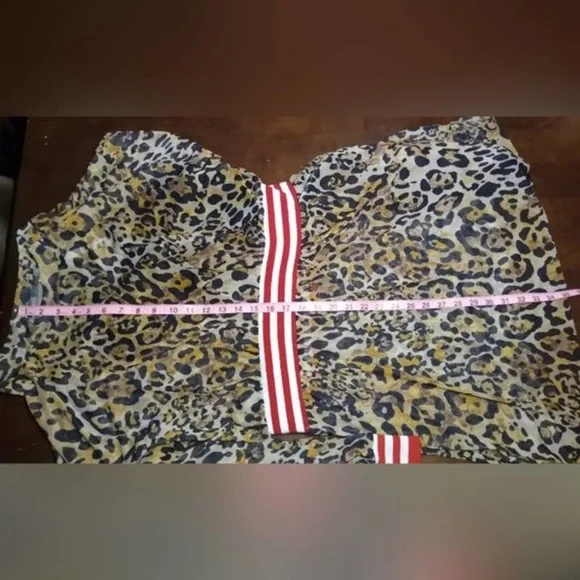 ASOS Leopard Print Mesh Midi Dress With Rib Detail Size 14 - Picture 13 of 14